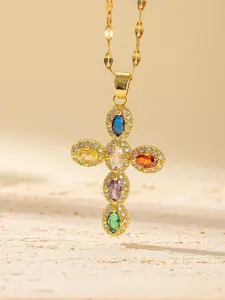 1pcs Cross Necklace for Women First Communion Jewelry Christmas Celebration Gift