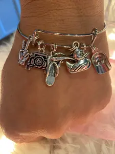 Off Road Girl Bangle Bracelet with 6 charms