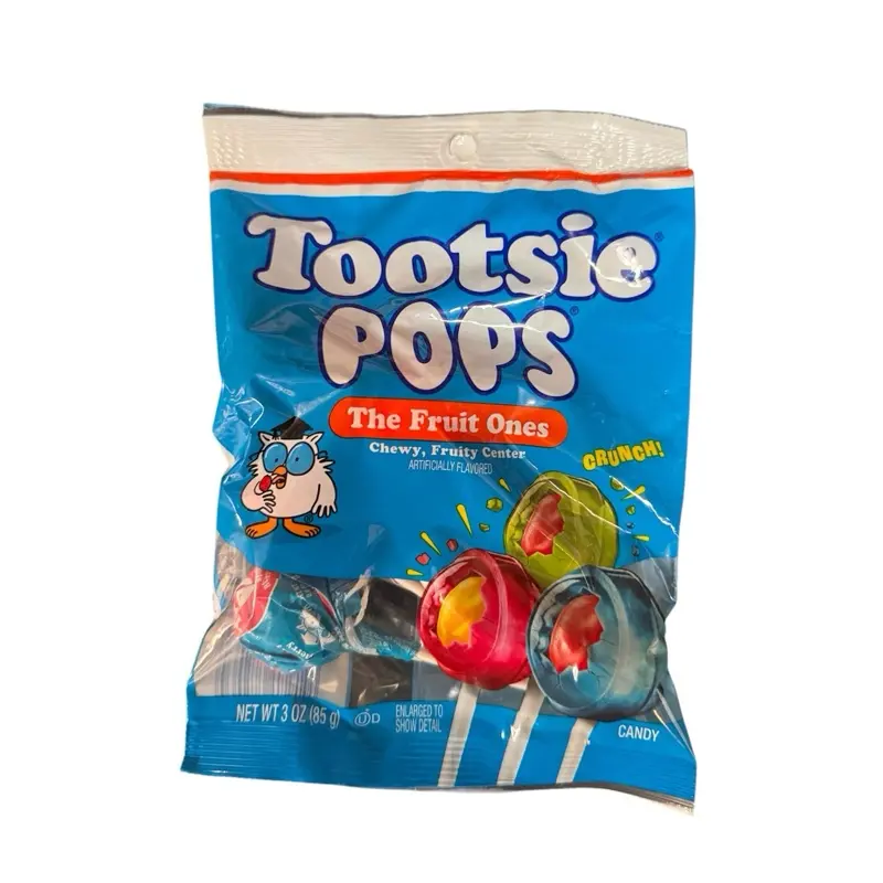 Tootsie Pops The Fruit Ones Lollipops Chewy, Fruity Center- 1 Small Bag (3 oz)