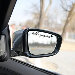 2 x Hello Gorgeous Rearview Mirror Decals - Holographic Affirmation Stickers for Tumblers, Travel Mugs & More
