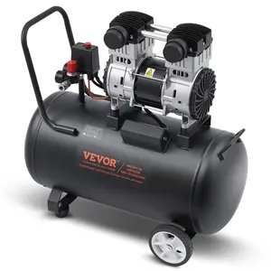 VEVOR Air Compressor, 15 Gallon Steel Tank, 2HP 5.3 CFM90 PSI Oil Free Air Compressor Max. 125PSI Pressure, 78dB Ultra Quiet Portable Compressor, for Auto Repair, Tire Inflation, Spray Painting
