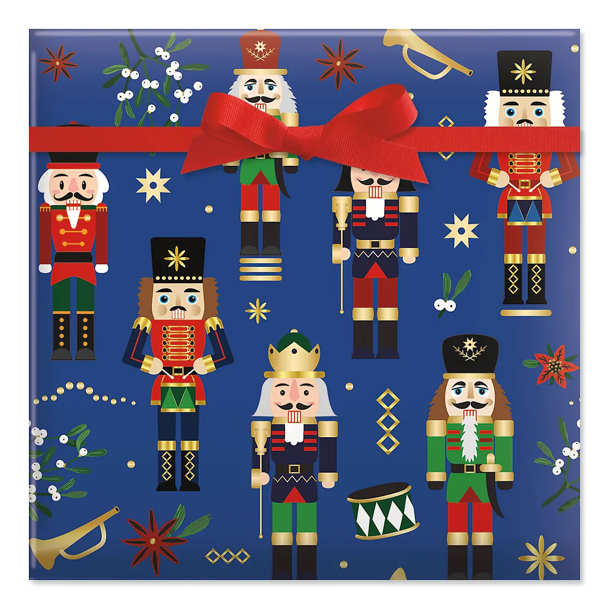 Lillian Vernon Christmas Wrapping Paper Rolls, Nutcracker Premium Holiday Gift Wrap, Jumbo 23-Inch x 32-Foot Roll, 61 Square Feet Total