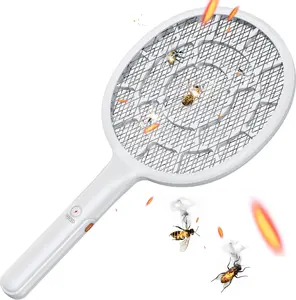 [New Deal] Electric Fly Swatter Racket - Bug Zapper Racket with Powerful Grid - Easy to Use, Lightweight - Indoor & Outdoor Use.