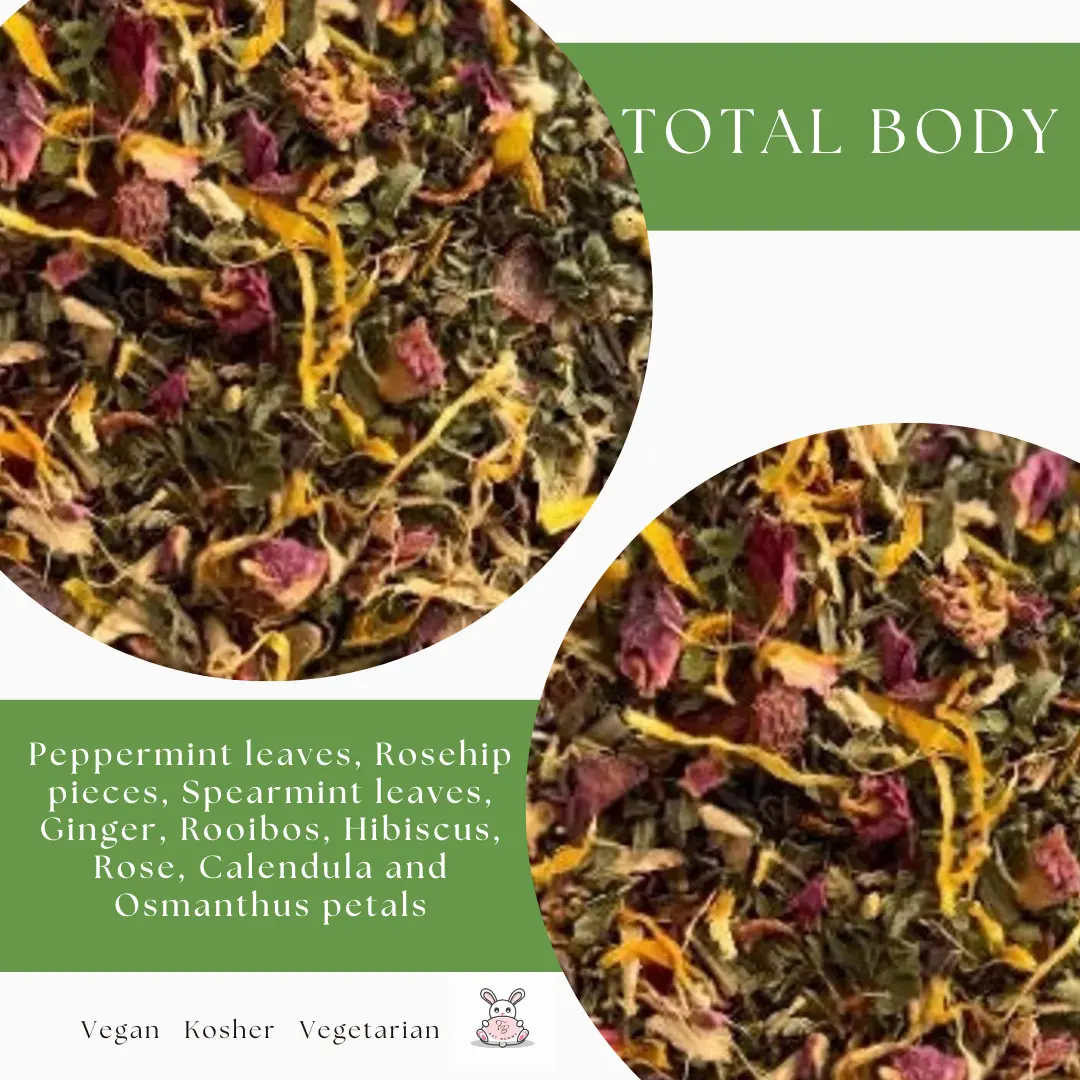 Total Body ~ Herbal Tea Blend - Peppermint Hibiscus Rosehip herbal beverage