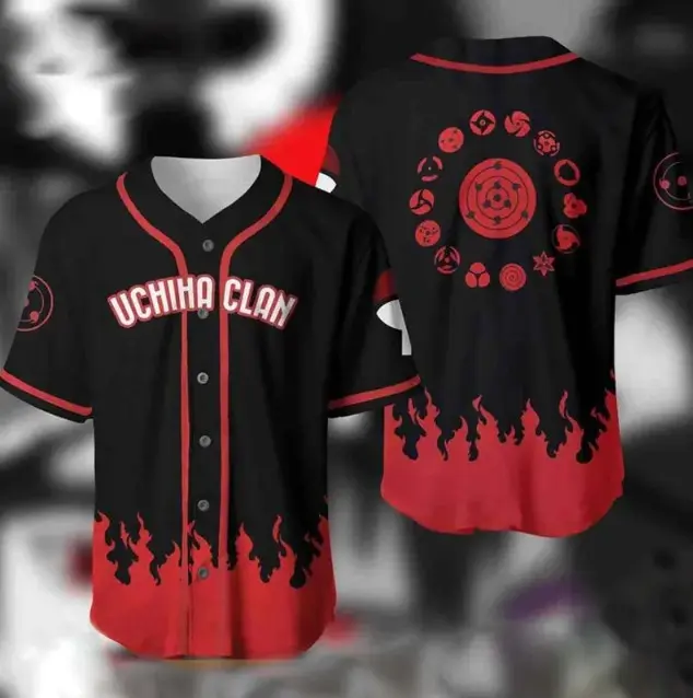 Personalized Uchiha Clan Anime Baseball Jersey Shirt, Baseball Jersey Shirt, Outdoor Sports, Sport Shirt, Dynamic And Comfortable