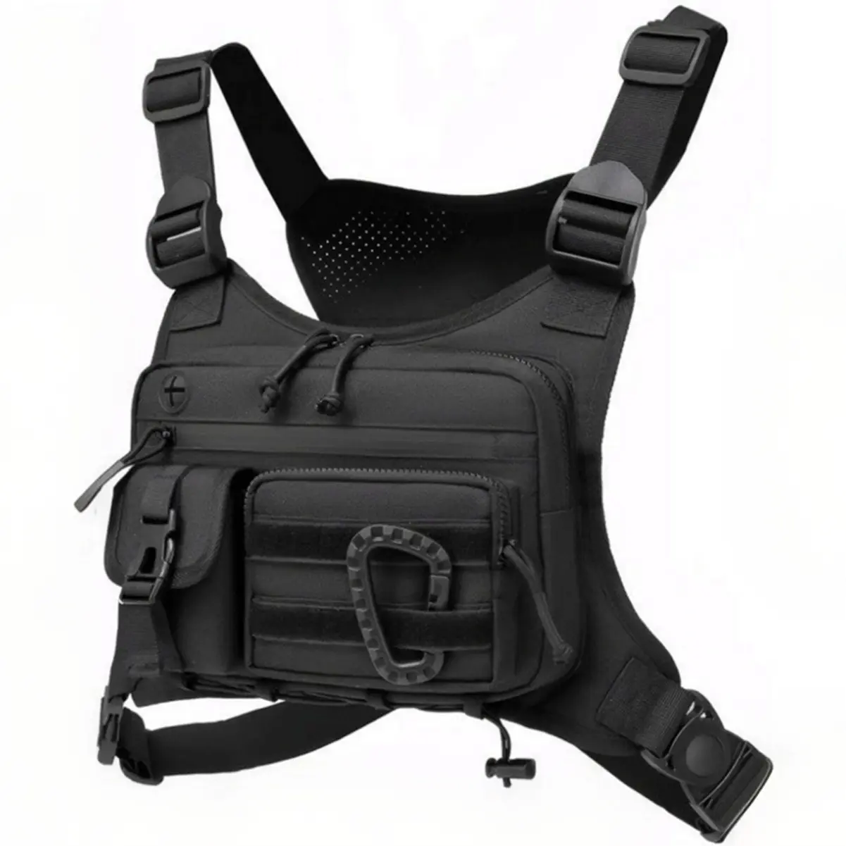 Black Lightweight Tactical Chest Rig Vest, Sports & Outdoor Accessory for Tactical Training, Hiking