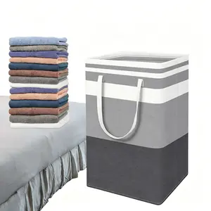 75L Large Freestanding Laundry Basket, Collapsible Waterproof Clothes Hamper with Reinforced Handles, Space-Saving Storage Organizer for Home Dorm