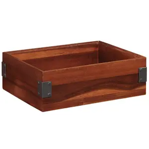 GET Enterprises WB-1294WD-W Urban Renewal 12" x 9" x 4" Walnut Rectangular Stackable Wood Display Box WS-375WB1294WDW