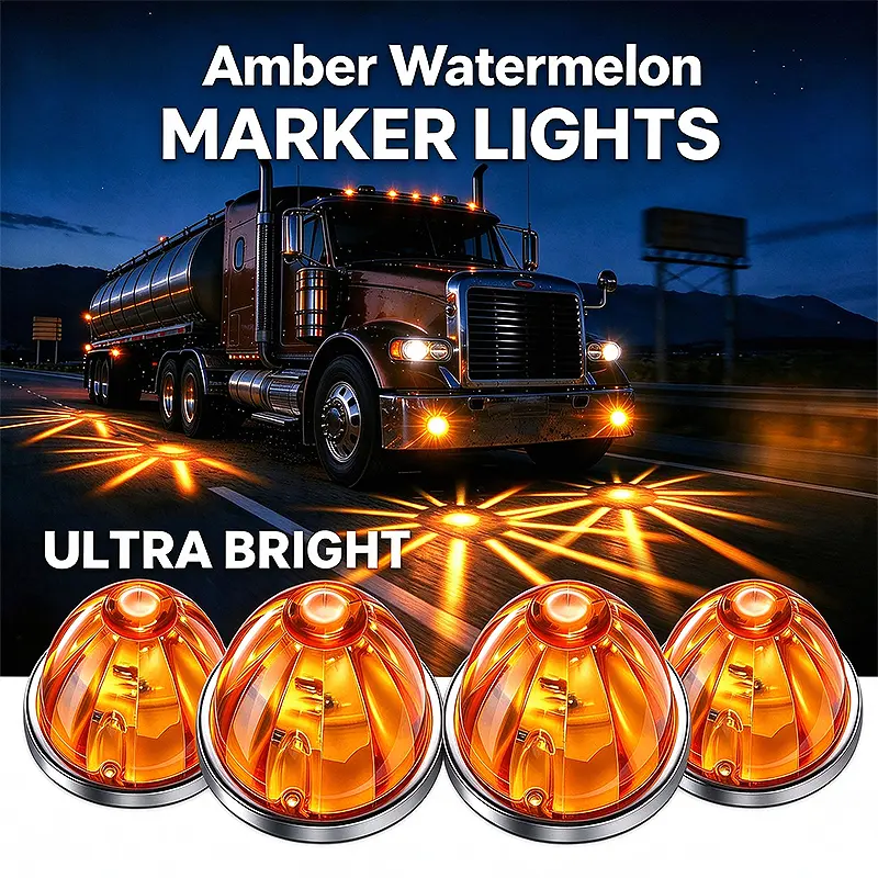 2/4 PCS Amber Car watermelon light Truck Side Marker Light pick up Truck Clearance Lamp Turn Signal Indicator Lamp for Lorry Trailer