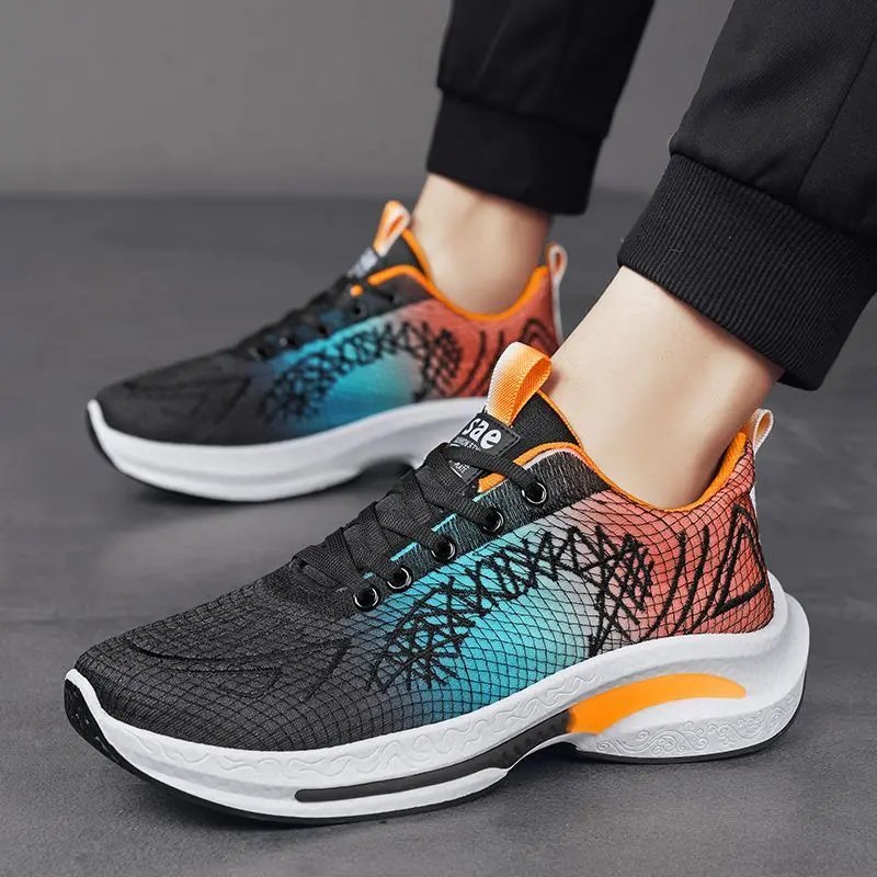 Men's 2024 New Dad Running Sneakers, Breathable Mesh Fabric Cloth, Everyday Active Summer Casual Versatile Sports Footwear S183