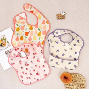 Fruit Print Baby Bibs, 3 Counts/set Soft Breathable Baby Bibs, Baby Bibs for Boys & Girls, Baby Essentials, Newborn Baby Stuff, Adjustable Bib Straps