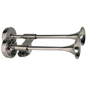 Schmitt & Ongaro Marine  Ongaro Deluxe SS Shorty Dual Trumpet Horn - 12V