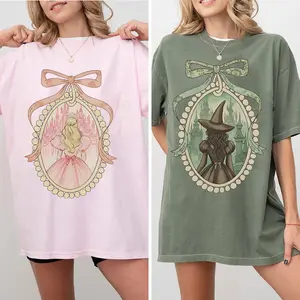 Coquette Bow Wicked For Good Vintage Shirt, Changed For Good T-shirt,  Pink & Green Couple Shirt, Elphaba and Glinda Sweatshirt, Wicked Matching Shirt, Unisex Gifts for Fans