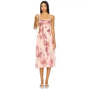 Free People x REVOLVE Tessa Smocked Midi Dress in Soft Combo