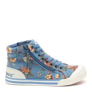 Jazzin Blue Floral Print High-top sneakers