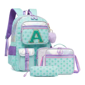 Backpack for Girls Letter Backpacks for Elementary Student Teen Girls Cute School Bag Kids Bookbag for Kids 8-10