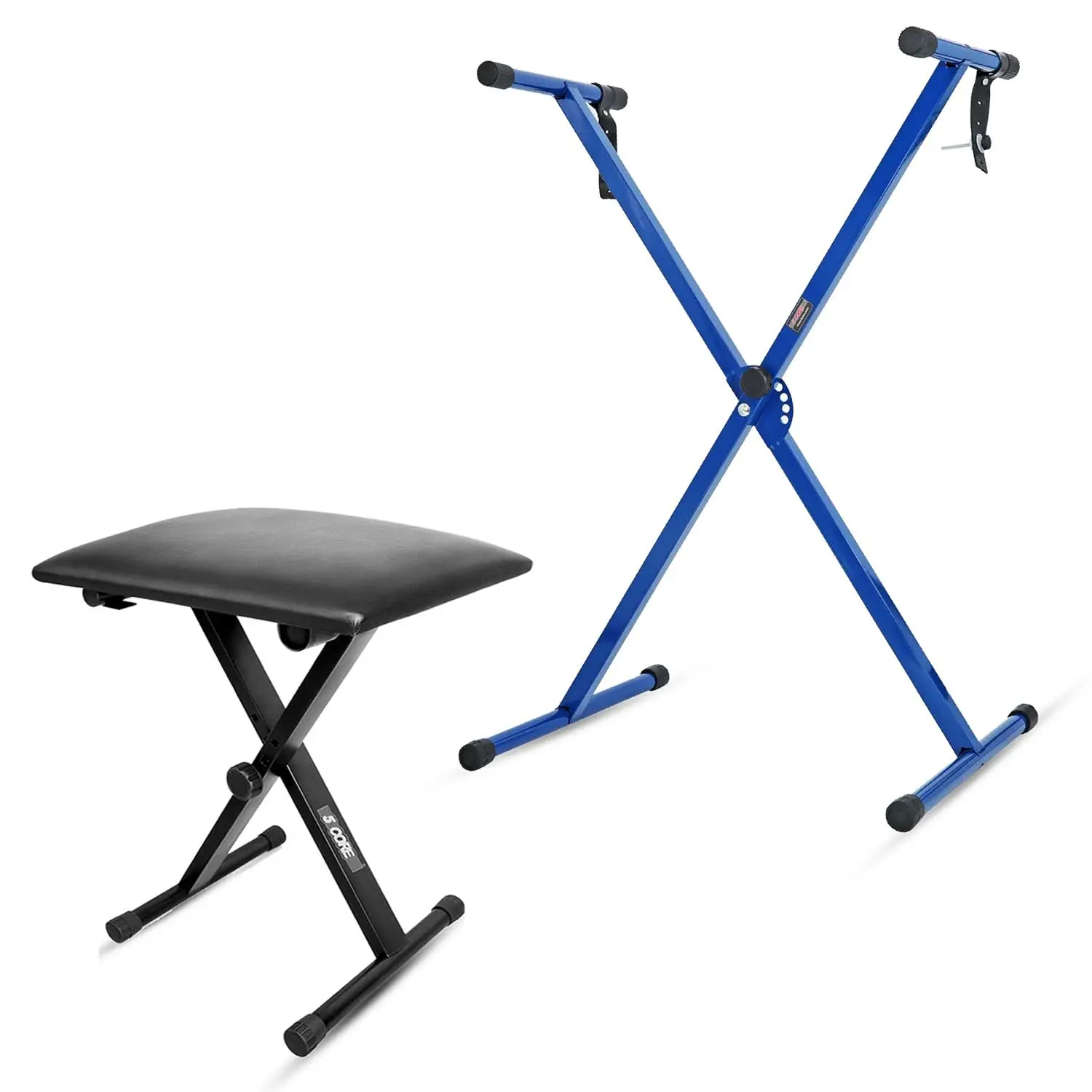 5 Core Keyboard Stand Piano Bench Combo Adjustable Key Board Stands 2" Padded Musician Chair Set