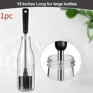 Premium Stainless Steel Water Bottle Cleaning Brush Cleaner - Long Handle Design for Easy Scrubbing of Sports Bottles, Cups, and More, Suitable for Restaurant Kitchen