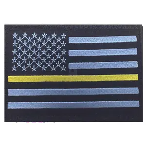 Dispatch Gold Line Patch - USA Flag Patch, Gold LIne Patch, Iron On Patch, Velcro Patch, Dispatcher Patch
