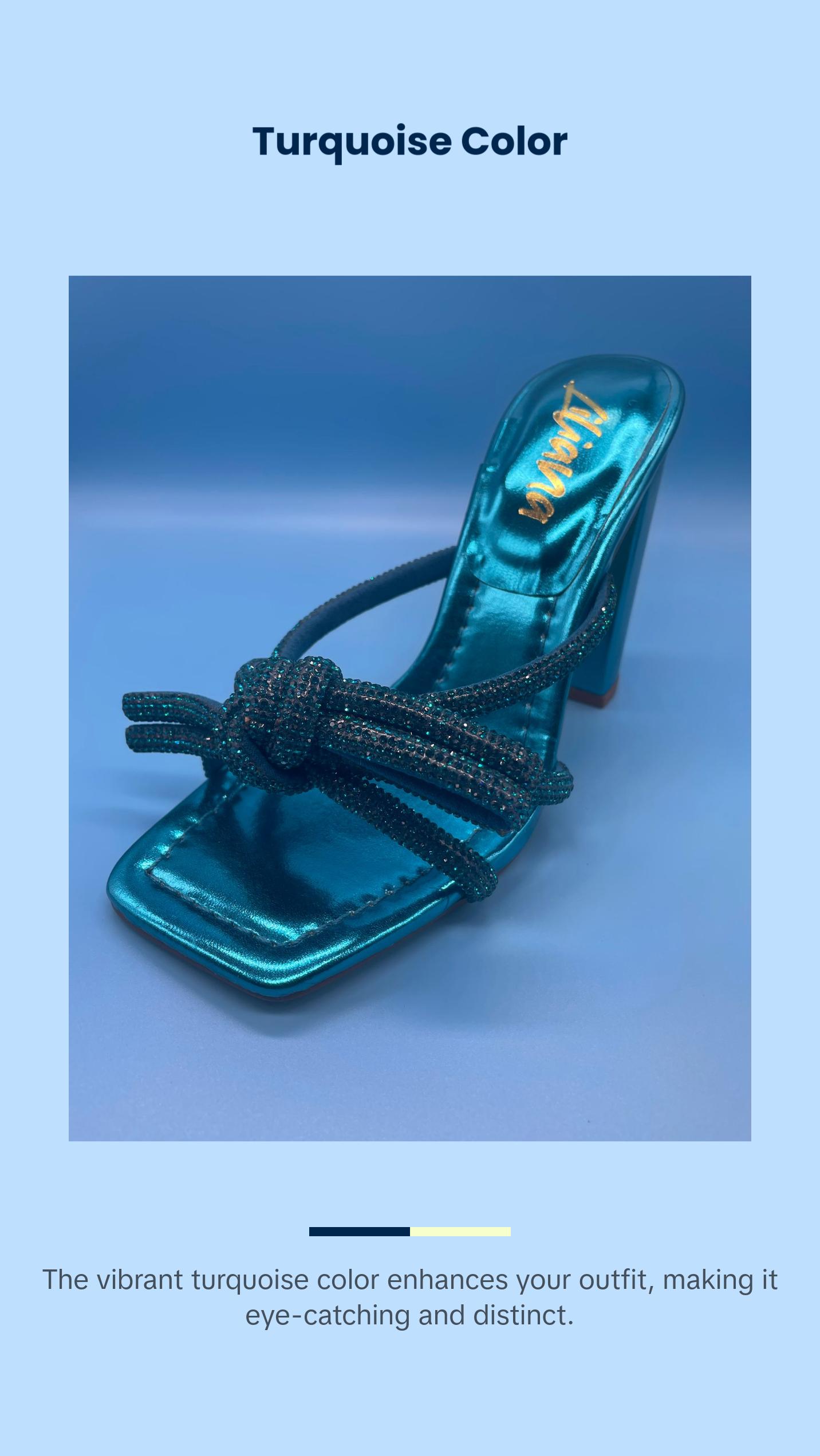 Queen Diva High Heels (Turquoise)
