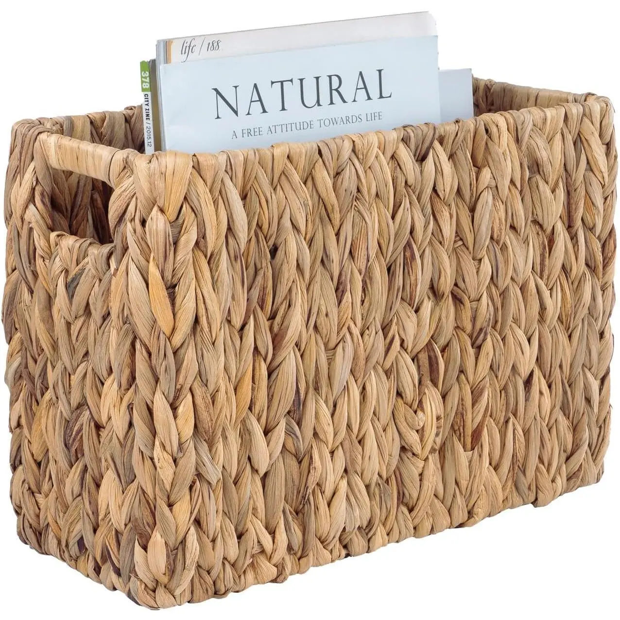 Hand-Woven Magazine Holder, Magazine Storage scallop  decor Organiser room organization products house organizers basket house organizers