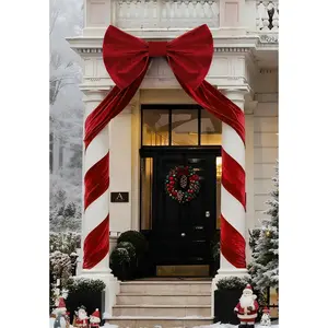 32 x 250 in Red Big Bow Christmas Decorations Giant 3D Velvet Ribbon Bows Christmas Tree Topper Decor for Party Birthday