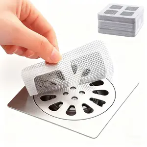 Disposable Shower Drain Cover Hair Catcher Sticker, 12-Count Bathroom Accessory with Strong Adhesive for Tight Fit, Easy Installation, Easy Cleaning, Ideal for Bathroom, Kitchen Sink Drains