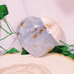 Natural Blue Calcite Crystal Heart