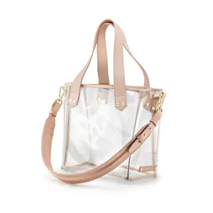 Gameday Bag - Blush Leather / Clear PVC