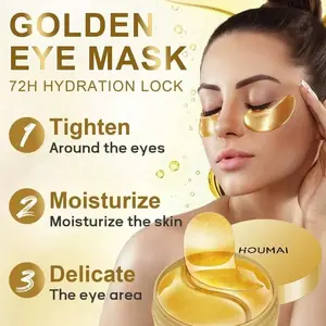 60pcs Gold 7.5g/pair Collagen & Seaweed Eye Mask Patches, Moisturizing Hydrating Intensive Eye Care, Improve Skin Hydration