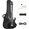 Glarry Fire-Style Electric Guitar Kit for Beginner Teen Boys - Basswood Body, Maple Frets, Humbucker Pickups, Tremolo Arm, 5-Way Switch, Strings, Amp Wire, Volume/Tone Controls, Nut Width Specs, Accessories Pack, 36.2x12.8x1.65in - Musical Instrument Gift