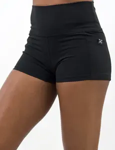 CVG Black Shorts for Women High Waistband Side Seam Sweatshorts with Pockets Moisture Wicking Polyester Spandex Perfect for Casual Wear
