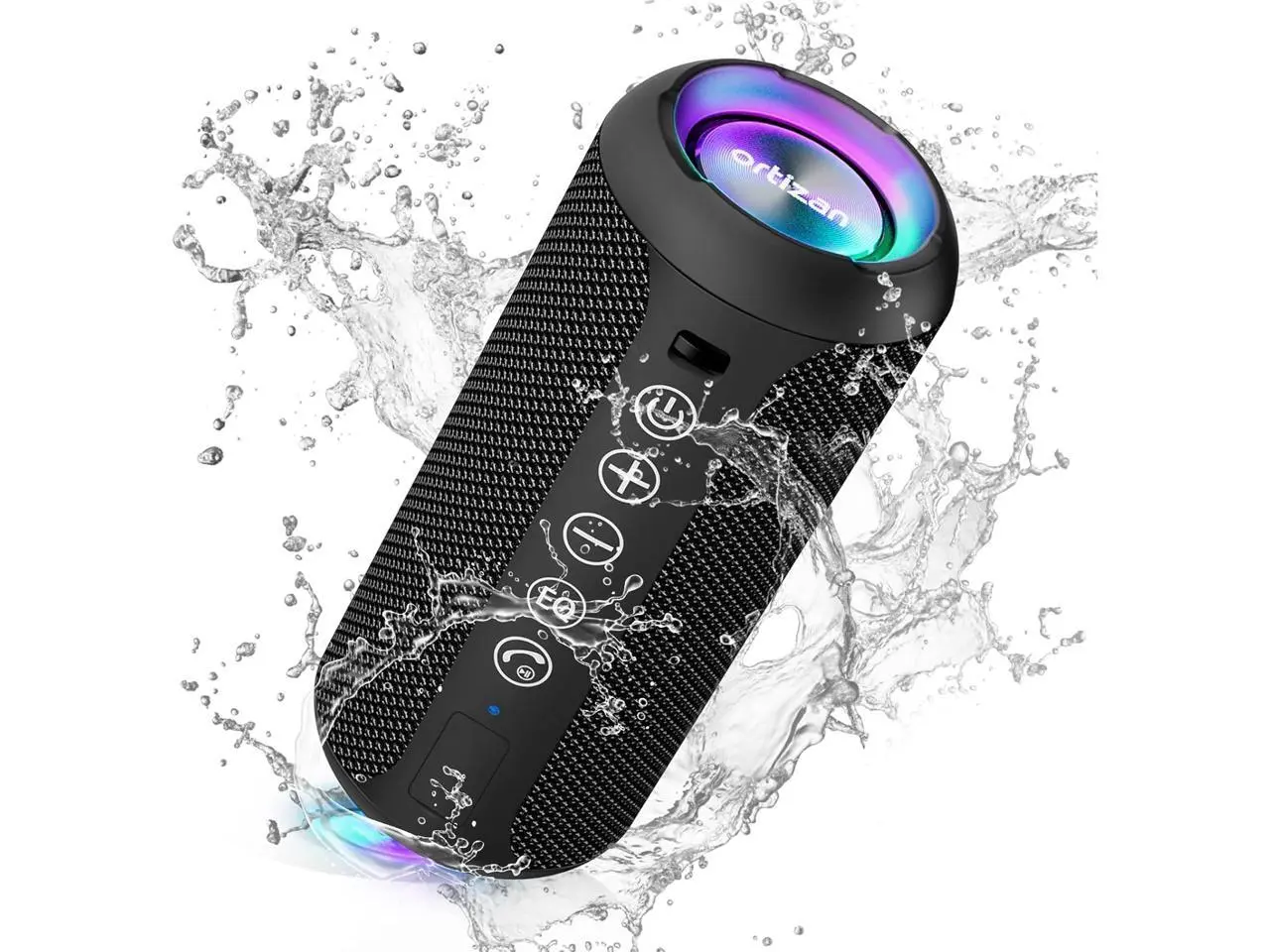 Ortizan Portable Bluetooth Speaker (1st Gen), IPX7 Waterproof, Wireless, Big Sound and Deep Bass, TWS Pairing, 30Hrs of Playtime, for Home/Party/Outdoor/Beach, Gifts - Black