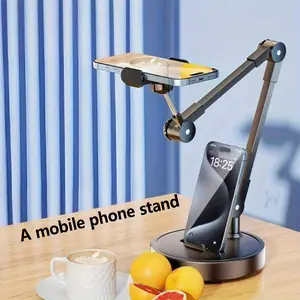 Adjustable Universal Metal Phone Stand, Multi-Angle Desktop Holder, Ideal for Live Streaming, Selfie Stick, Tripod, Video Recording, Gifts