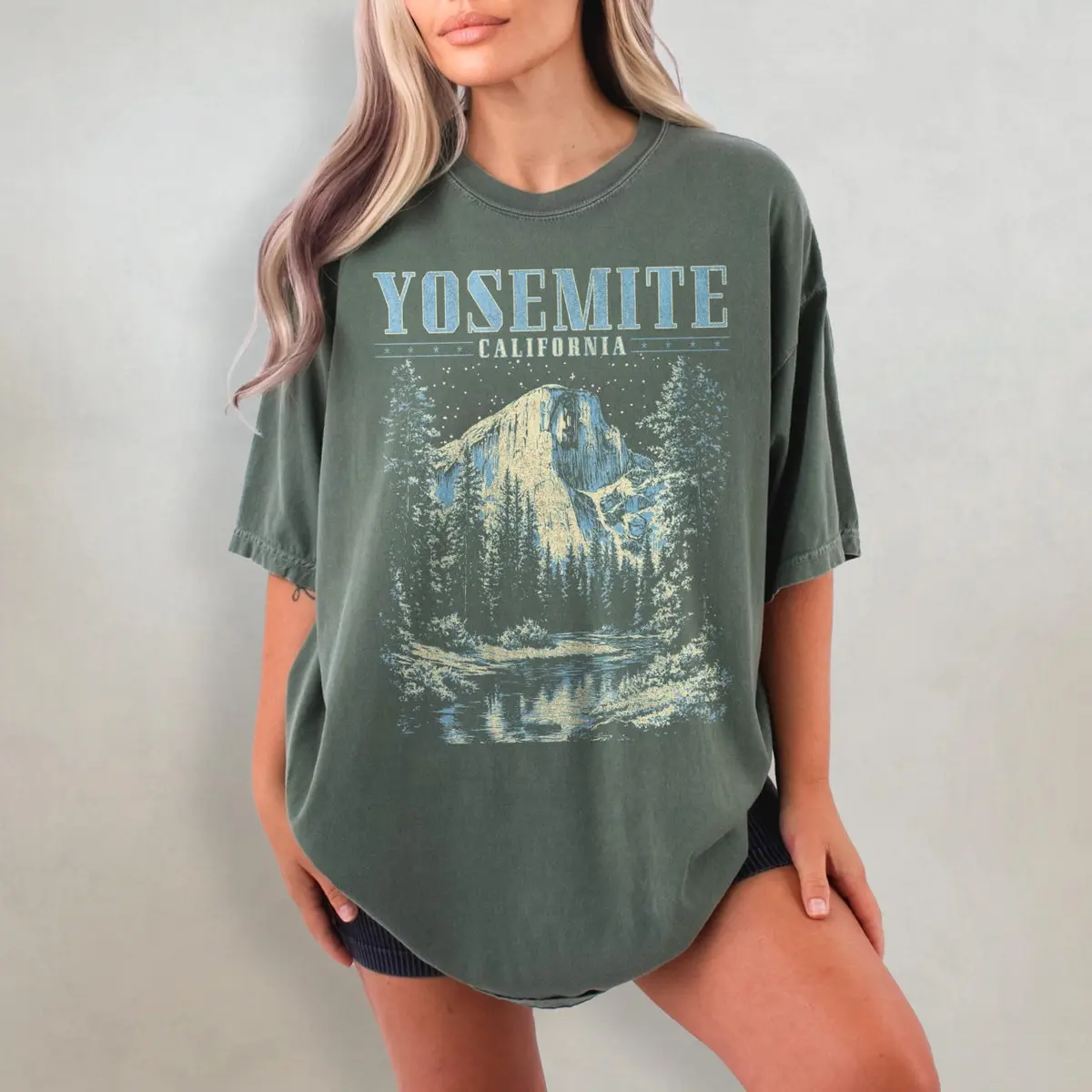 Yosemite National Park Tee – Retro Oversized California Comfort Colors® Shirt for Nature & Climbing Fans