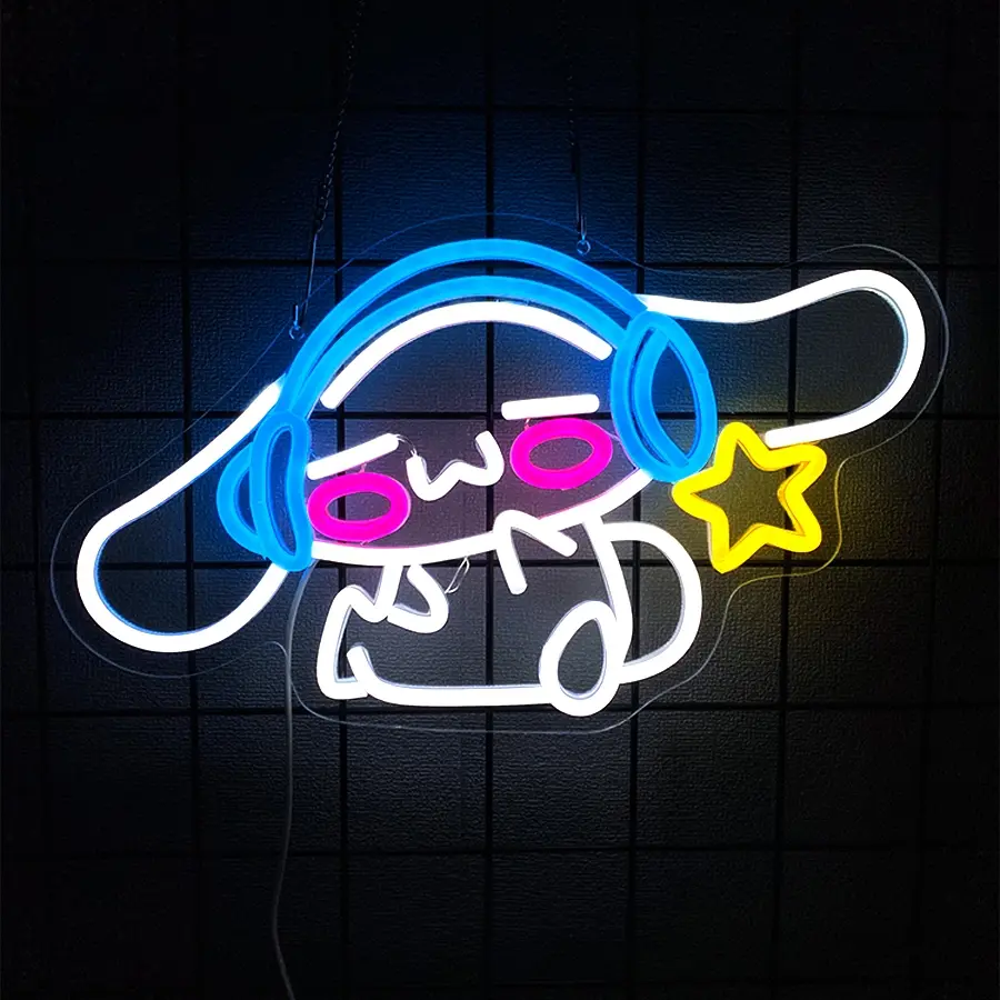 CinnamoRoll Neon Sign  Neon Sign for Wall Decor Neon Light for Bedroom Wall Decor Game Room Decor Livingroom Decor for Kids, Personalized Gifts for Girls