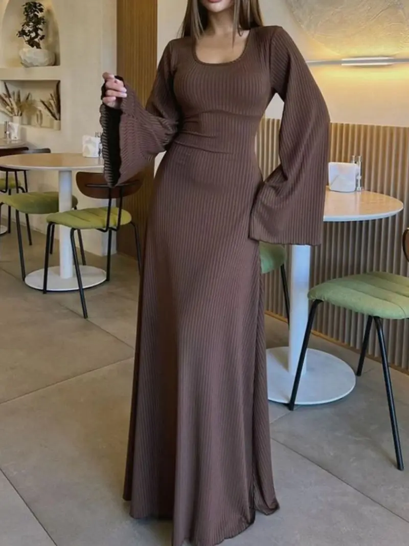 buy fitted dresses Off Shoulder Bell Sleeve Jersey Mermaid Prom Gown main image 0