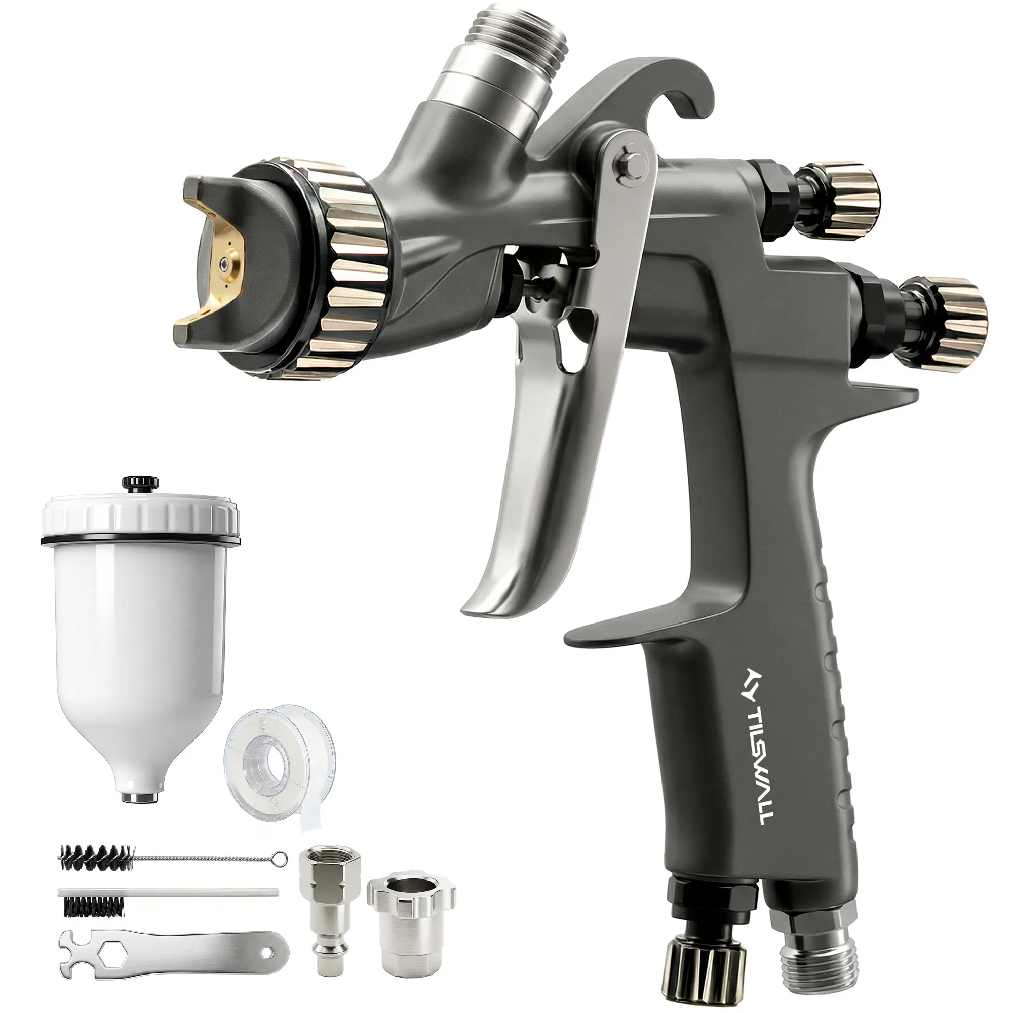 [Live-Vip]Tilswall Pinto LVLP Spray Gun for Car Painting, Basic Kit | Ultra-Long Service Life, High-Efficiency Professional Air Paint Gun Kit for Automotive Painters, DIY Users & Beginners