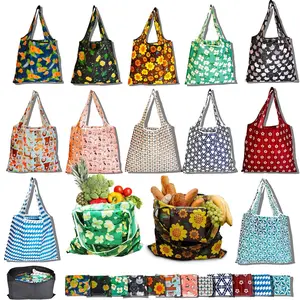 12 Pack Reusable Grocery Bag, Foldable Shopping Bag, Large Capacity Gift Tote, Storage for Groceries