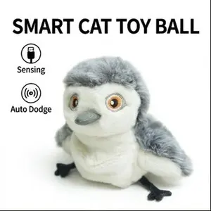 Flapping Bird Cat Toy, Lifelike Bird Chirp Touch-Activated Kitten Toy, Rechargeable Interactive Cat Exercise Toy