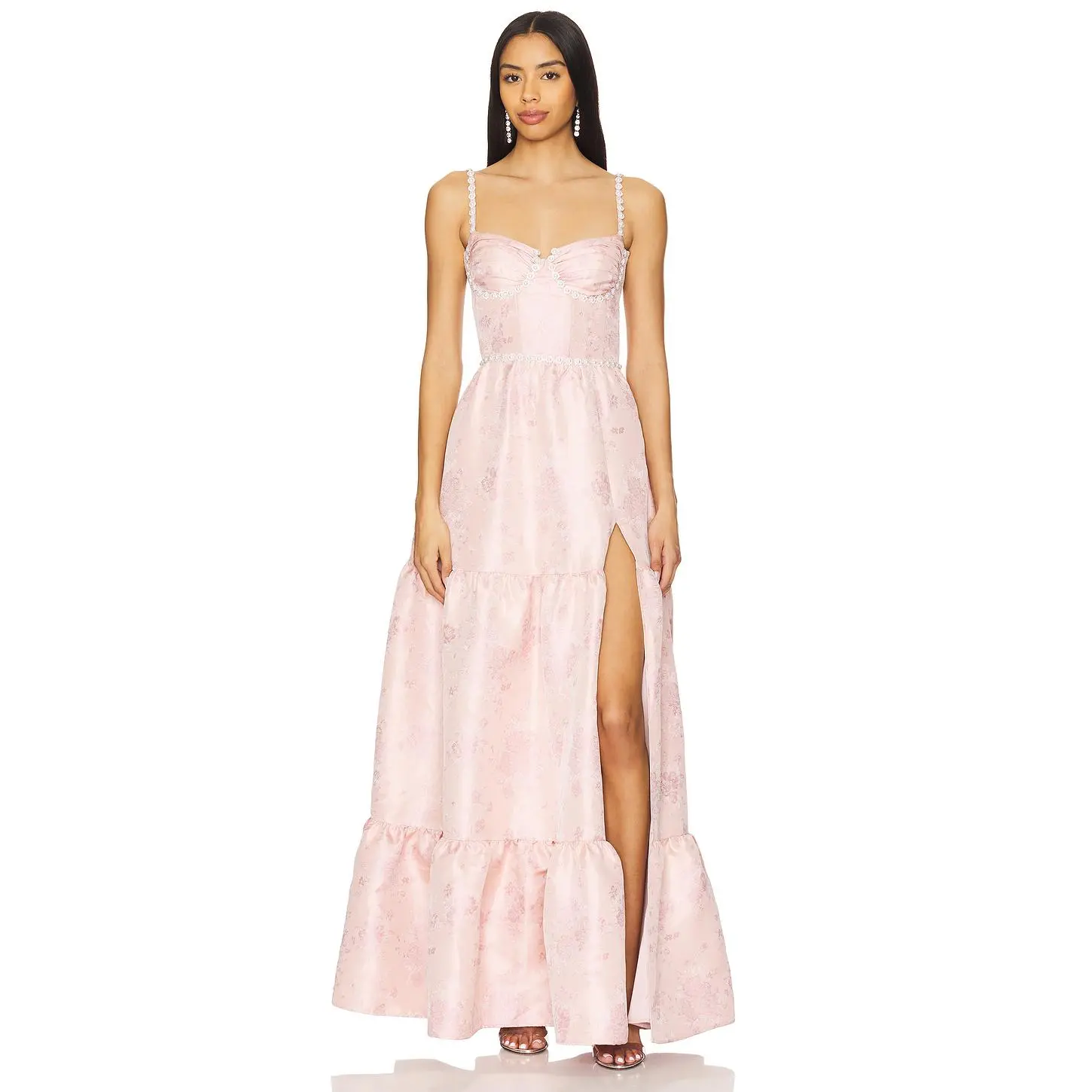 V. Chapman Lucetta Gown in Light Pink Windsor Brocade
