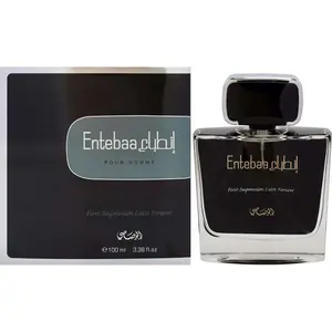 Rasasi Entebaa EDP Luxurious Fragrant Non-Toxic Packaged Bottle Men's Perfume Spray, 3.38 fl oz Aromatic Citrusy Blend with Guaiac Wood, Plum, Lime, Pineapple, Peppery Notes, New Boxed & Sealed Original Packaging, Luxurious Men's Fragrance, Bottle Men's F