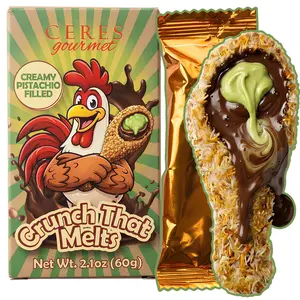 Ceres Gourmet Dubai Chocolate Bar 2.1 oz Chicken Drumstick Candy, Crispy Kataifi Covered Chocolate with Smooth Pistachio Cream Filling, Viral and Fun Novelty Snack Gift for Family and Friends