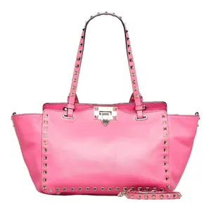 Pre-owned Valentino Others Shoulder Bags Pink Leather Rockstud 2way Handbag