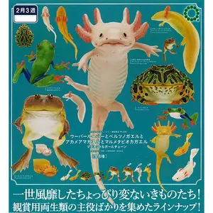Nature Techni Colour MONO PLUS Axolotl & Frogs Keychain and Magnet Mini Figure