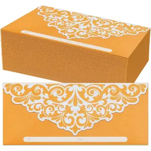 Envelopes for  Gifts, 100-Count Elegant  Damask  Cut Envelopes for Christmas, Birthdays, Weddings, Graduations, 3 x 7 Inches