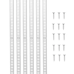 VEVOR Shelf Pilaster,  72.7-inch 20 Pack, Adjustable Shelf Brackets Stainless Steel Mortise Mount Pilaster Strip Standards with 140 Screws, Suitable for Wall Shelving System Cabinet Closet Organization