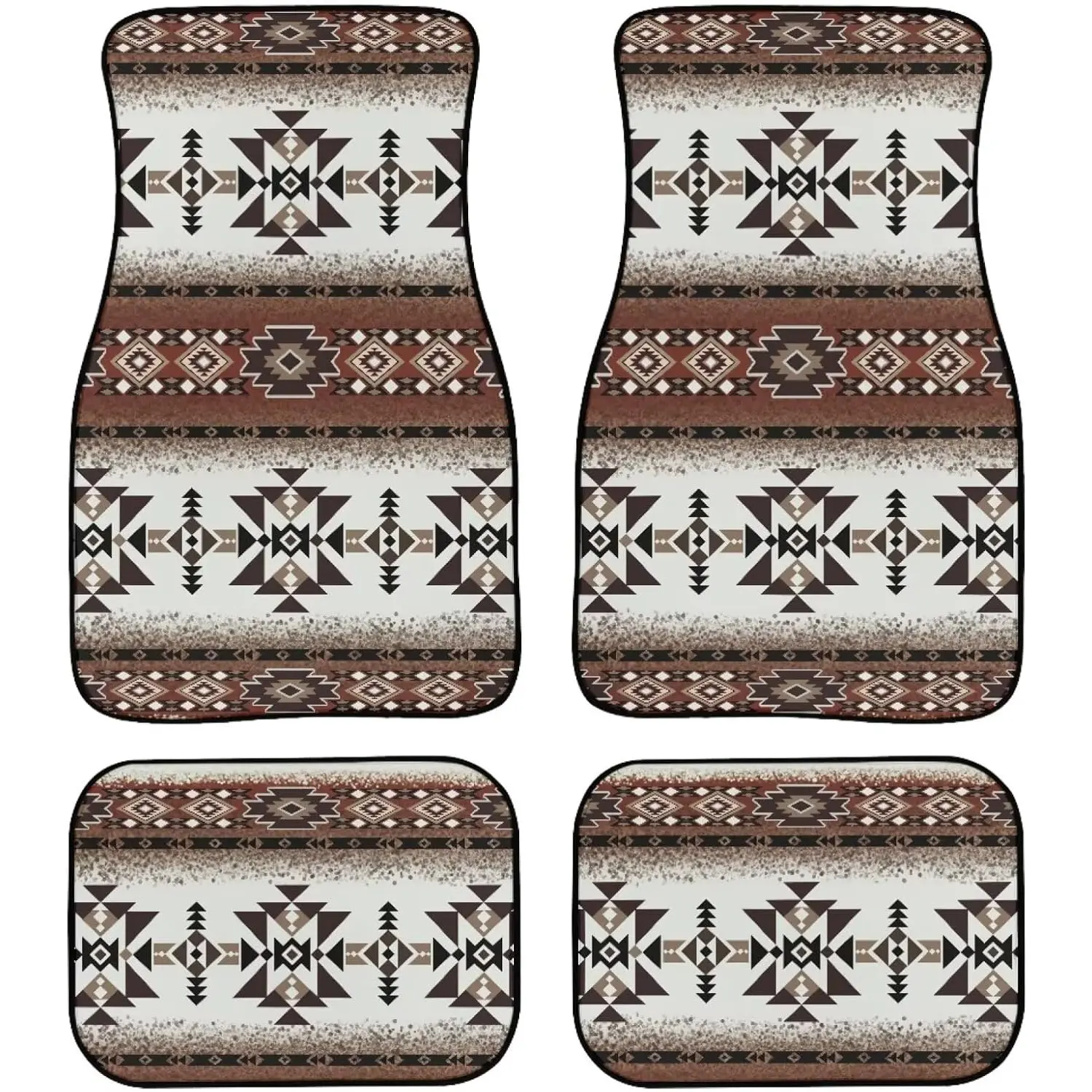 4 Packs Printed Heavy Duty Car Floor Mats Car Mat Set Aztec Southwest Automotive Interior Mat with All Weather Car Interior Rugs for SUV Van Sedan Truck Car Interior Accessory Truck Accessories Car Mats Cars