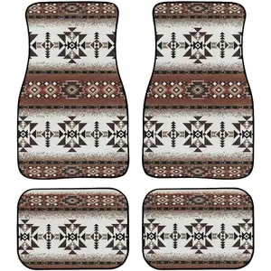 4 Packs Printed Heavy Duty Car Floor Mats Aztec Southwest Automotive Interior Mat with All Weather Car Interior Rugs for SUV Van Sedan Truck Car Interior Accessory Truck Accessories