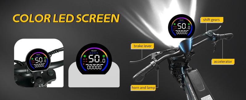 【Christmas Gift&DEEPOWER Ebike】Electric Bike for Adult, 1800W Peak Electric Dirt Bike, 37MPH, 100 Miles(PEDAL-ASSIST), 7 Speed Electric Motorcycle, 48V Removable Battery, 20" Fat Tire Off Road Ebike, All Terrain for Mountain, Sand, Road